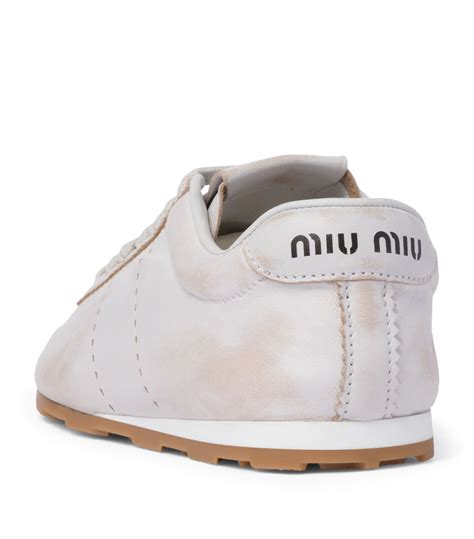 miu miu bleached leather sneakers|White Bleached Leather Sneakers .